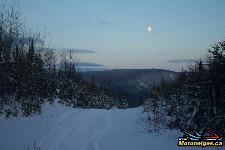 The moon winks at us on our way back