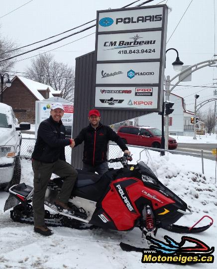 Christian Barbeau, CM Barbeau owner, with Marc Thibeault, test pilot and columnist for Motoneiges.ca / SledMagazine.com